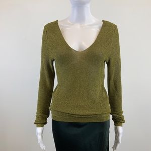 Mango Olive V-Neck Sweater